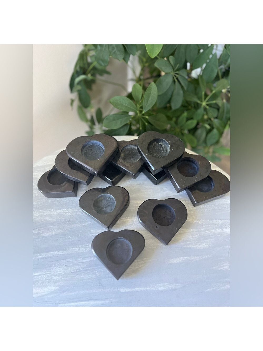 Black tourmaline tealight holder